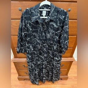 Anthropologie Maeve Bettina dress black with horses, small